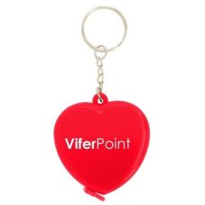 Custom Heart Shaped Tape Measure Key Tag