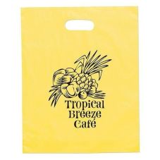 Custom Promotional Plastic Die Cut Handle Merchandise Grab Bag - 6"W x 8"H