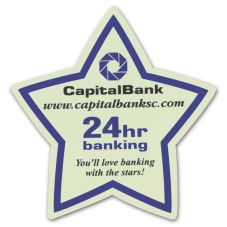 Promotional Glow in the Dark Custom Magnet - Star - 3" w x 2.63" h