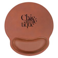 Custom PU Leather Mouse Pad w/ Wrist Rest