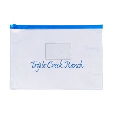 Custom A4 Size Clear PVC Zipper Folder Bag - 12.8'' W x 9.2'' H