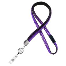 Promotional Rhinestone Bling Breakaway Retractable Lanyard - .75''w