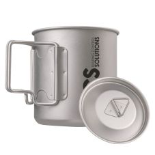 Custom Titanium Pot Foldable Handle Camping Mug w/ Lid- 12 oz.