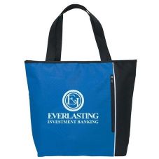 Two-Tone Zippered Custom Tote Bag - 19"w x 15"h