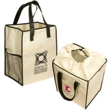 Non-Woven Drawstring Custom Grocery Tote - 12"w x 14.5"h x 9.5"d