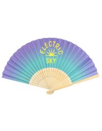 Full Color Custom Retro Folding Bamboo Hand Fan - 8.25"L