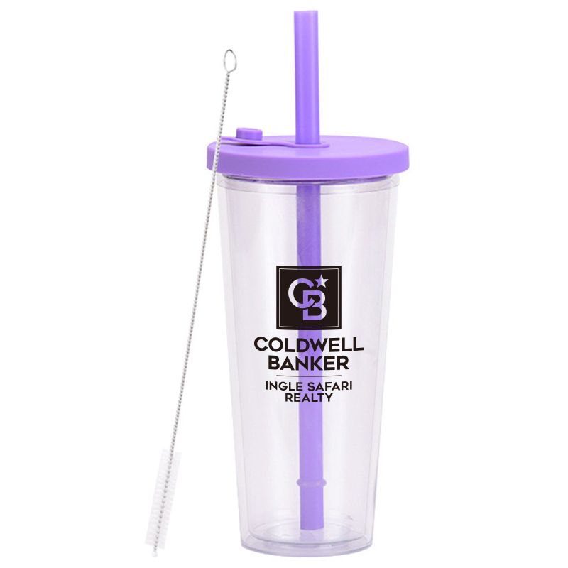 Custom Tumbler w/ Straw & Brush- 24 oz.